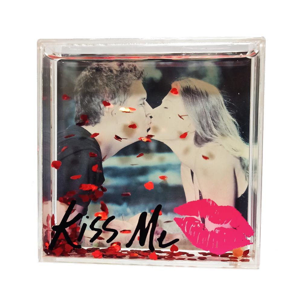 Cubo de metacrilato Kiss me - Mini detalles