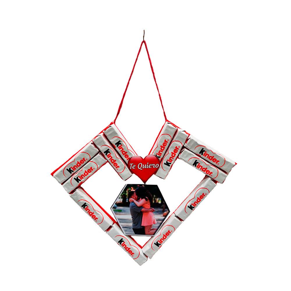 Corazón Kinder con portafotos personalizado - Mini detalles